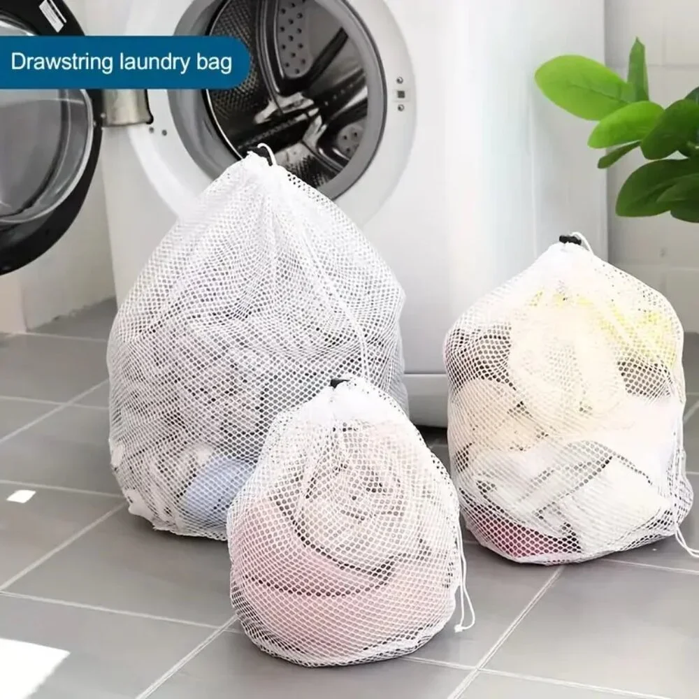 NIB White XL Polyester Mesh Laundry Bags With Drawstring Closure *Price Is Firm*